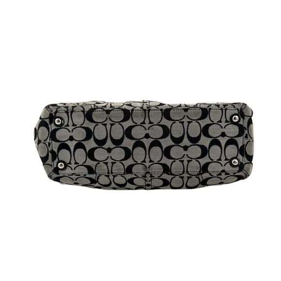 COACH SOHO SIGNATURE TOTE SATCHEL SHOULDER BAG 13117 BLACK WHITE Y2K DESIGNER - Picture 8 of 8